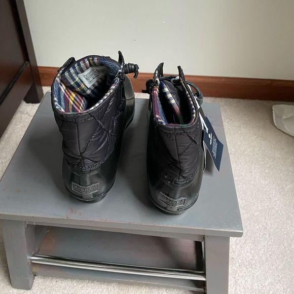 SPERRY Women 85529 Plaid Lined Waterproof Saltwater Quilted Duck Boots NEW NWOB - Picture 6 of 12